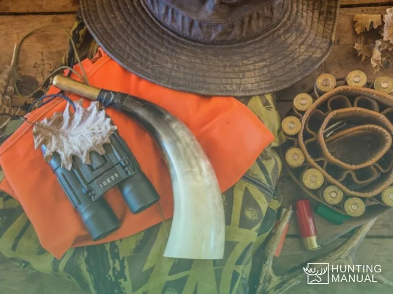 elk call, rangefinder binocular, shotgun rounds