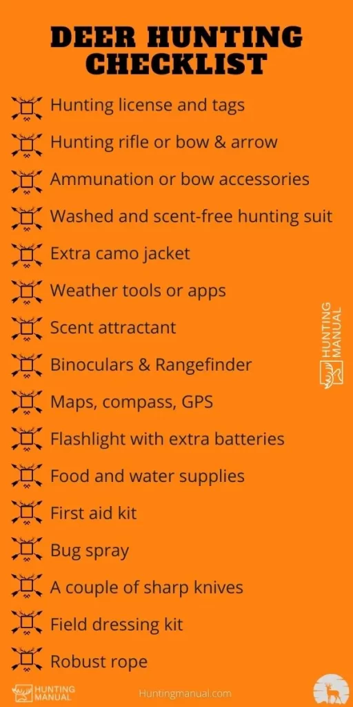 starting deer hunting checklist